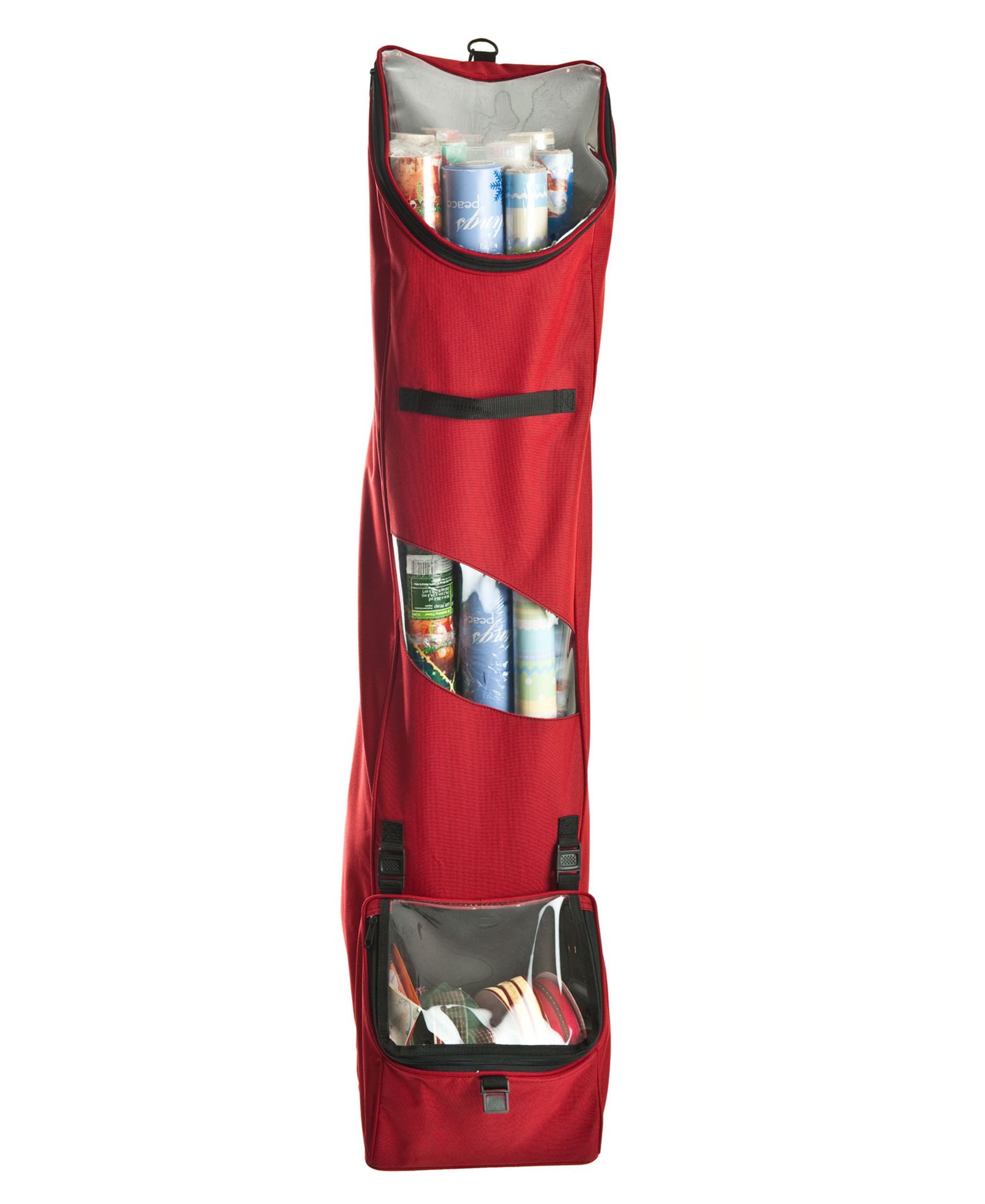Santa's Bag Over The Door Hanging Wrapping Paper Storage Container