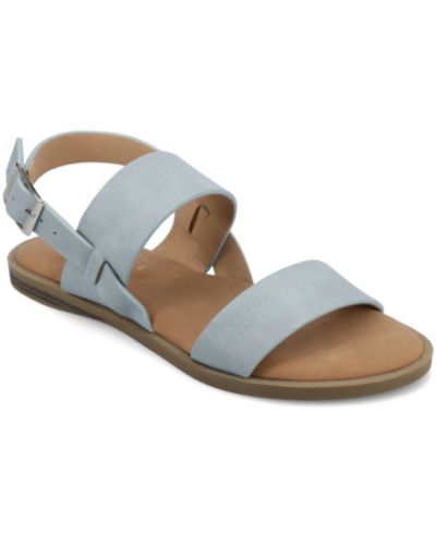 Journee collection Women's Lavine Medium and Wide Width Multi Strap Flat Sandals