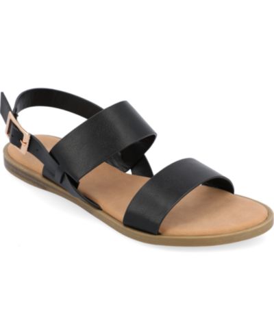 Journee collection Women's Lavine Medium and Wide Width Multi Strap Flat Sandals