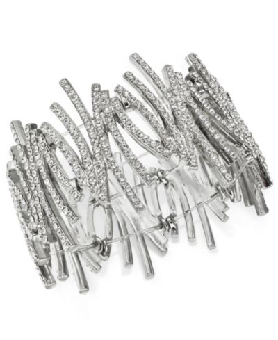 Браслет I.N.C. International Concepts Crystal Zig-Zag Stretch