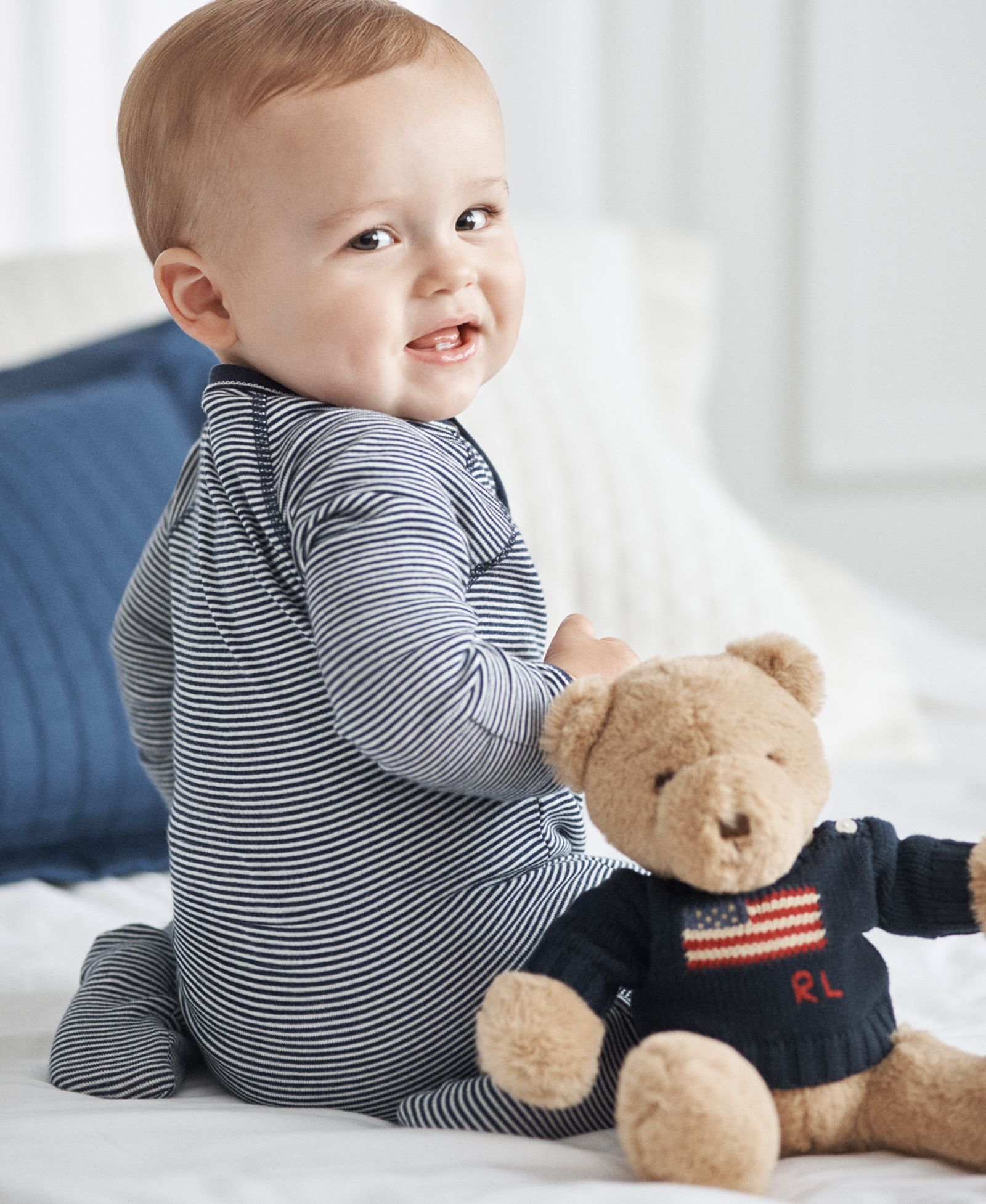 Polo Ralph Lauren Детский полосатый хлопковый комбинезон