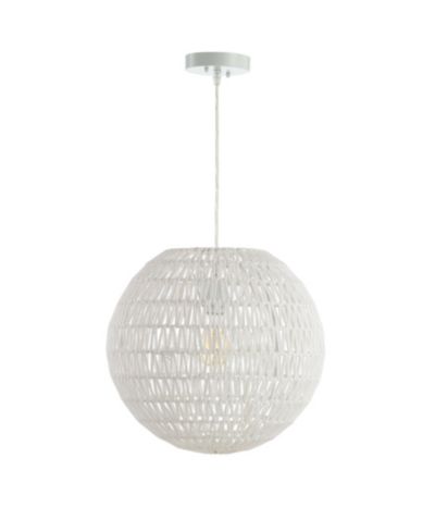 JONATHAN Y Luna 15.7" Woven Rattan Orb LED Pendant