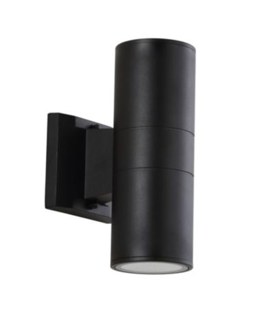 JONATHAN Y Duo 9.75" Cylinder Outdoor Metal/Glass Integrated LED Sconce с подсветкой вверх