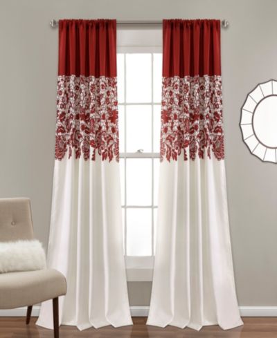 Lush Decor Estate Garden Print Light Filtering Window Curtain Panels Pair 52"W x 84"L