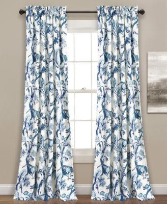 Парные шторы Lush Décor Dolores с цветочным принтом и птицами 52" W x 95" L