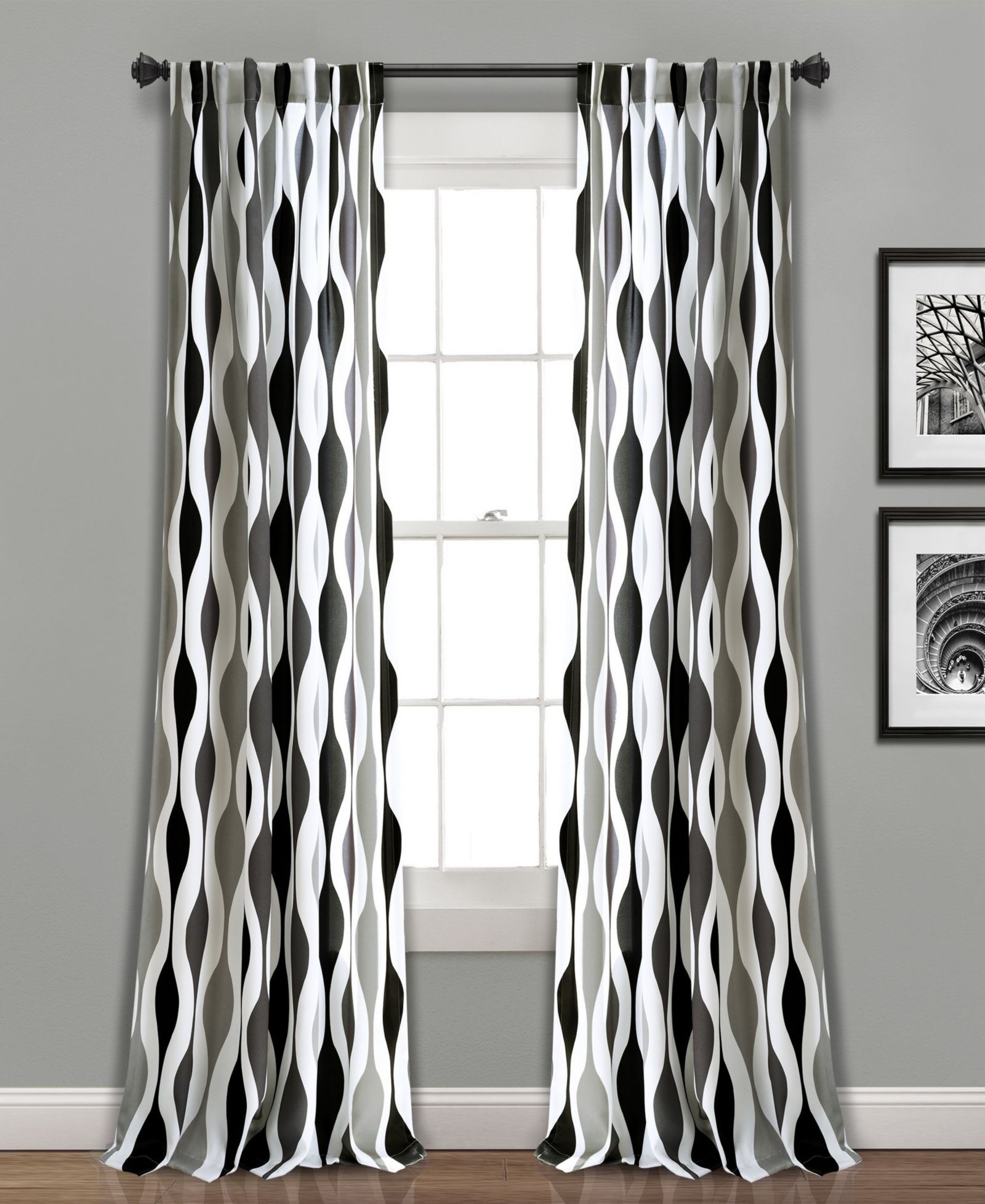 Lush Decor шторы для гостиной Mid Century Geo, затемняющие, 52"W x 84"L