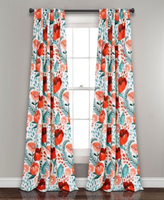 Lush Decor Шторы для гостиной и спальни Poppy Garden, 52"W x 95"L