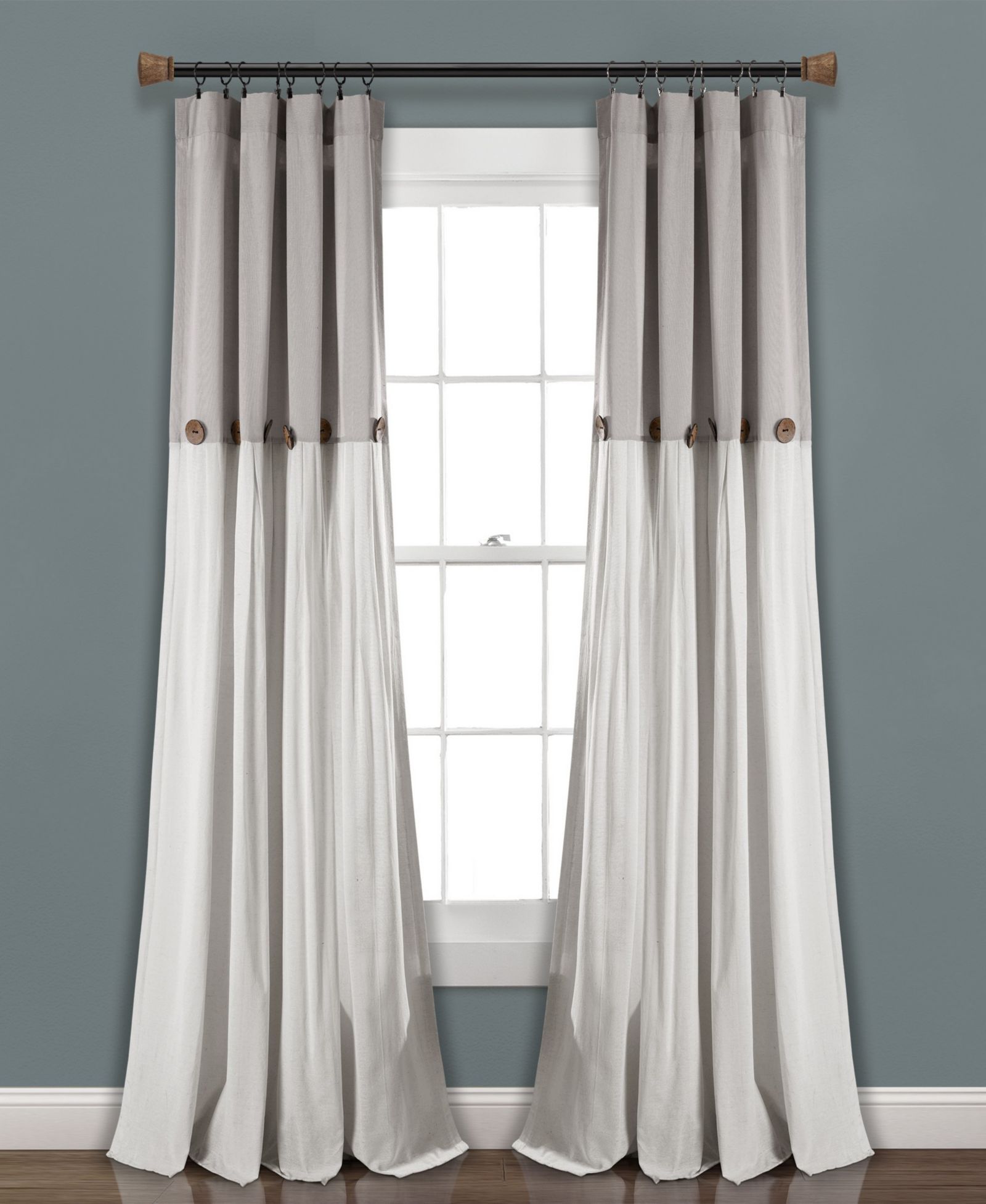 Штора Lush Decor Linen Button Window Curtain Panel