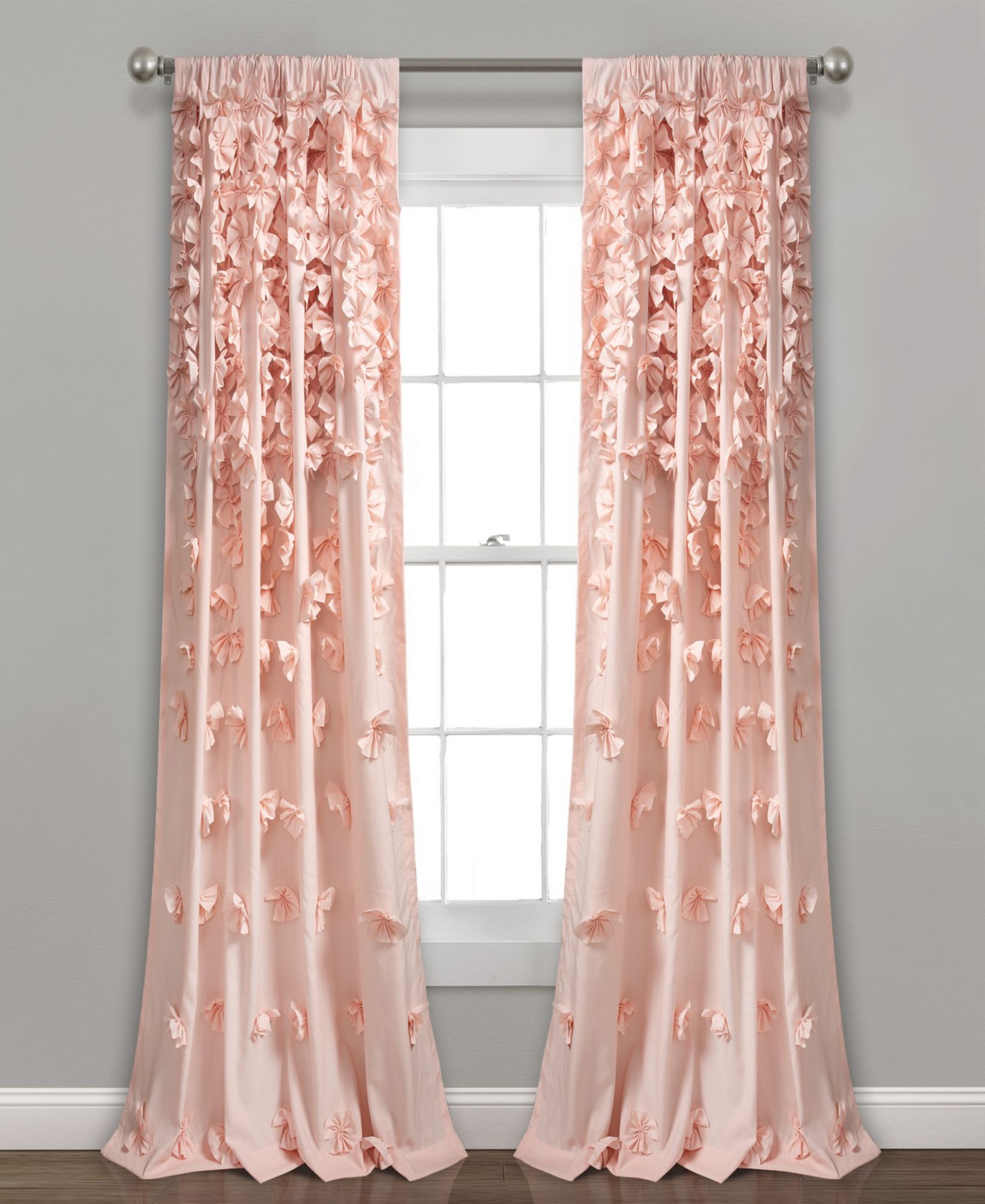 Шторы Lush Decor Riley Light Filtering – Cute Coquette Bow для спальни