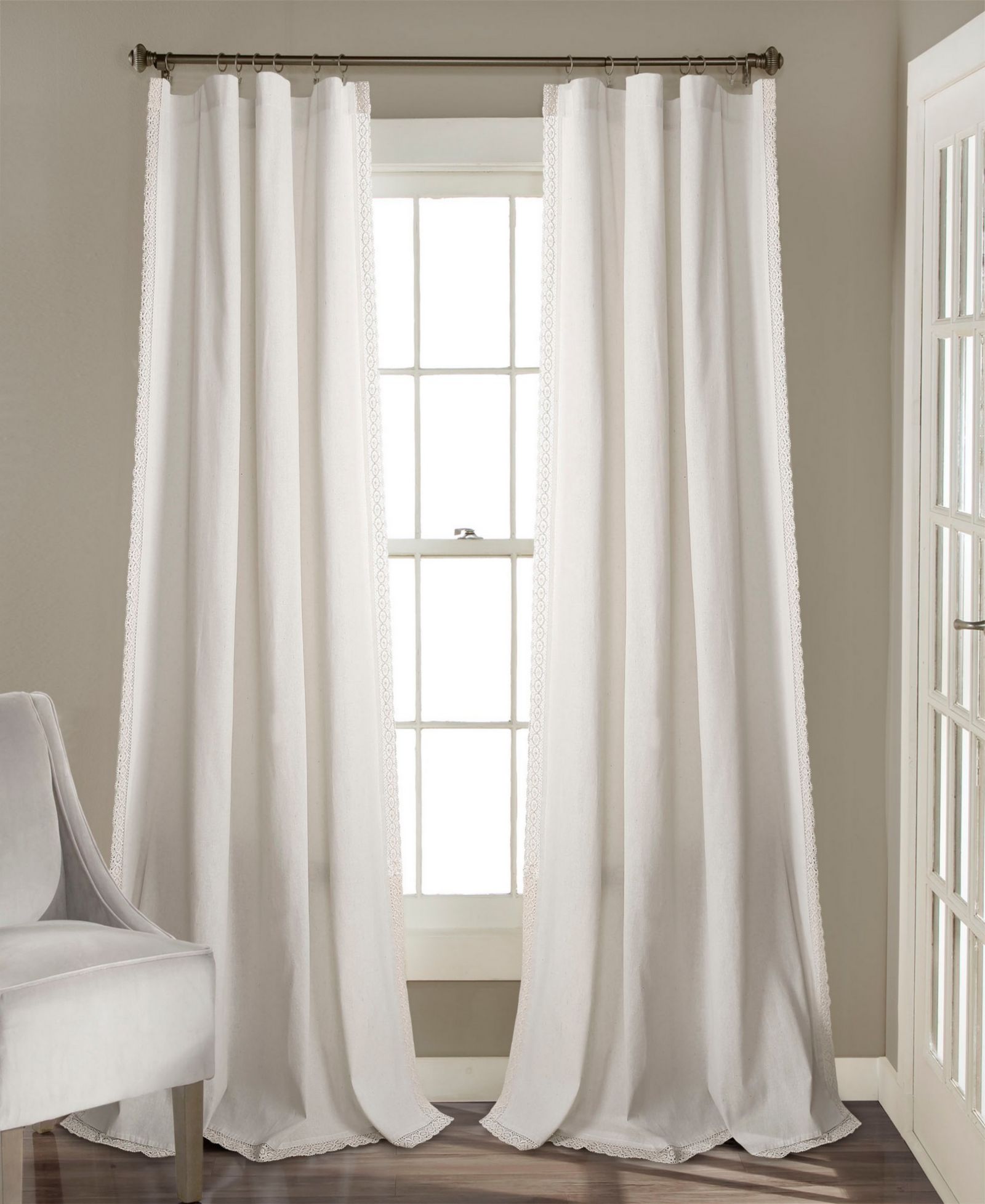 Lush Decor Rosalie Light Filtering Window Curtain Panels, Pair, 54" W x 120" L
