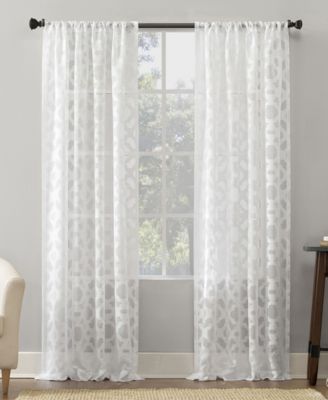 Yvette Trellis Jacquard Sheer Rod Pocket Curtain Panel