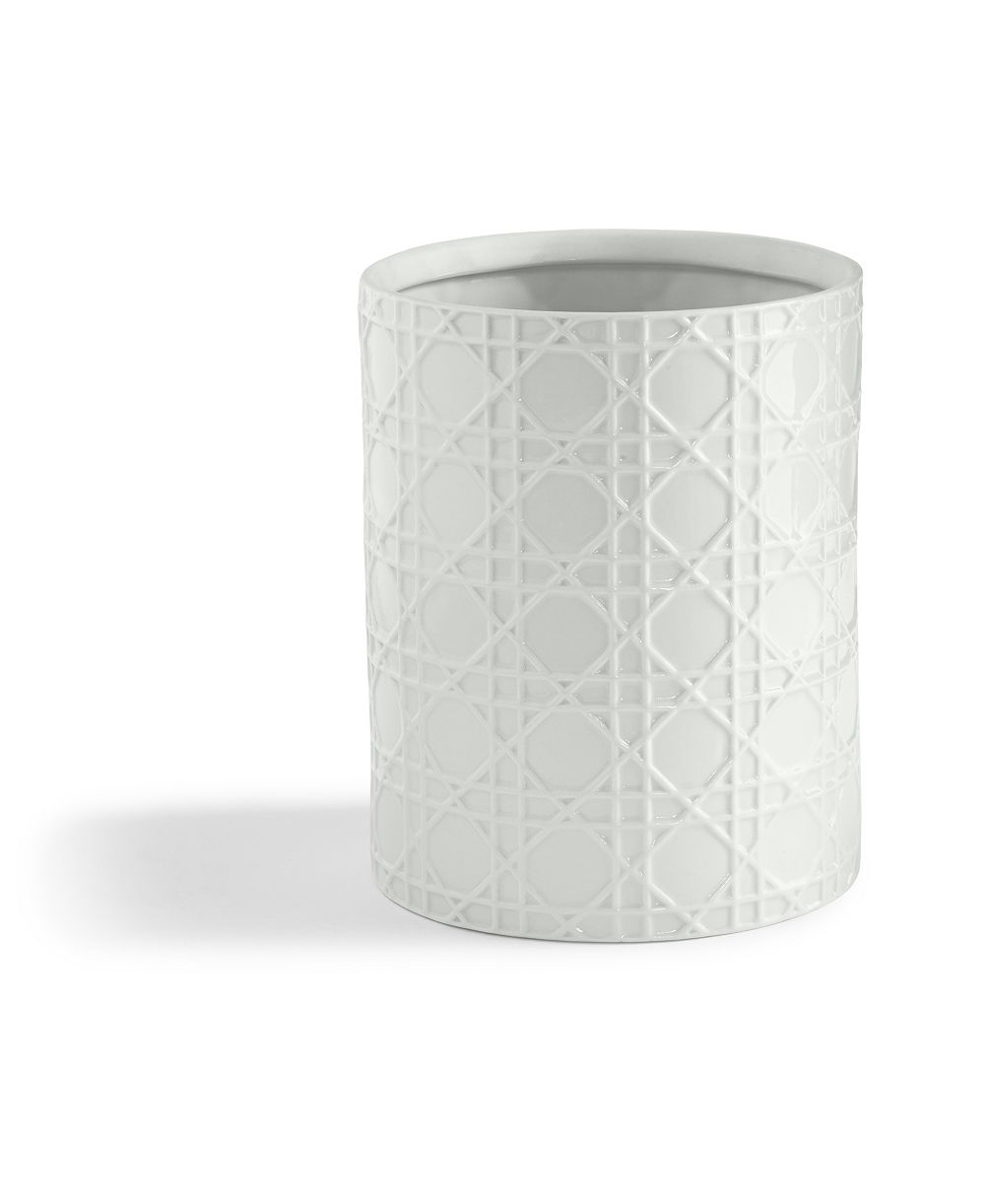 Корзина для мусора Cassadecor Embossed Wicker Design из фарфора