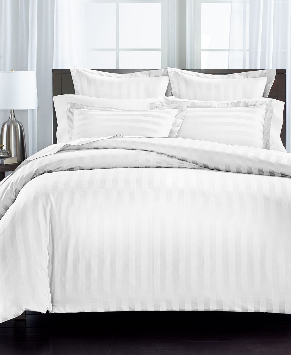 Charter Club 1.5" Stripe 550 Thread Count 100% Cotton 2-Pc. Duvet Cover Set, Twin/Twin XL, Exclusively at Macy’s