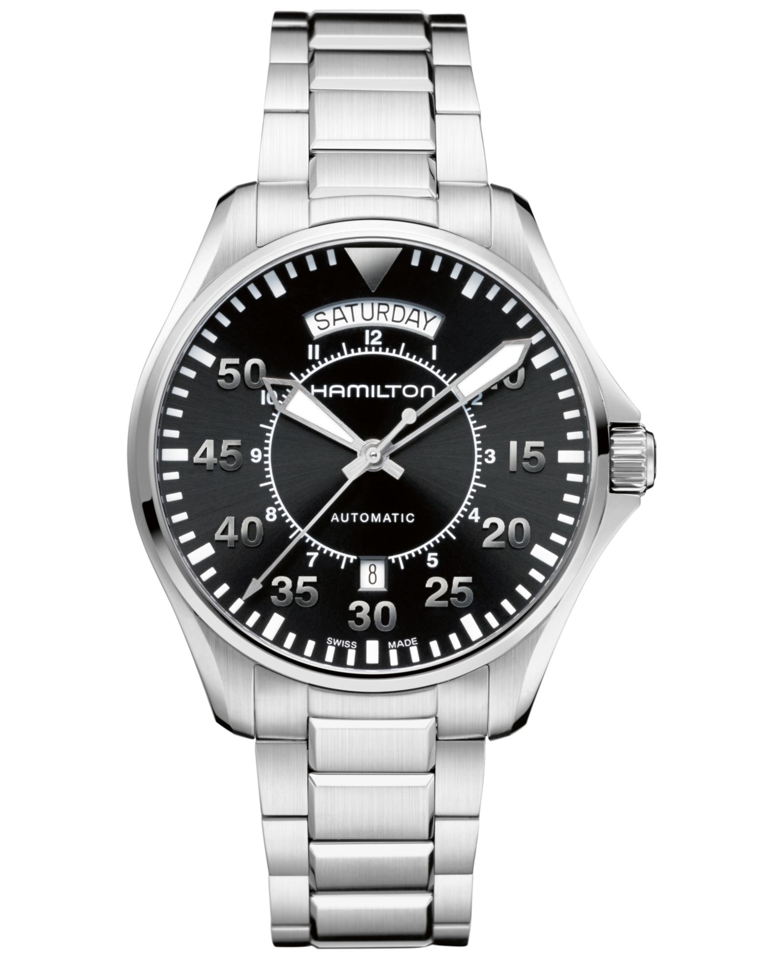 Мужские часы Hamilton Swiss Automatic Khaki Pilot Stainless Steel 42mm H64615135