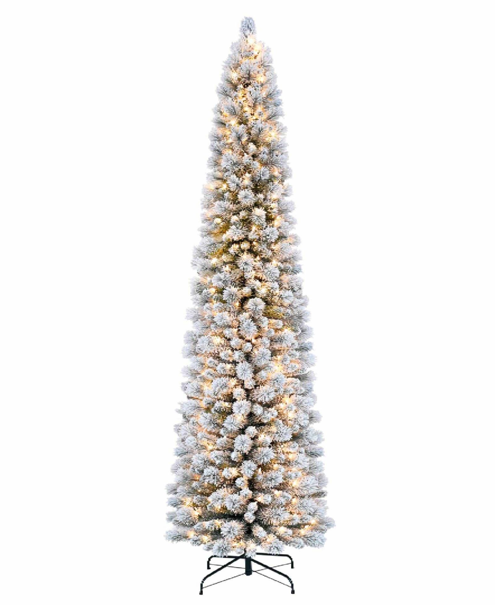 Искусственная ель Puleo 9FT Pre-Lit Flocked Patagonia Pine Pencil Christmas Tree