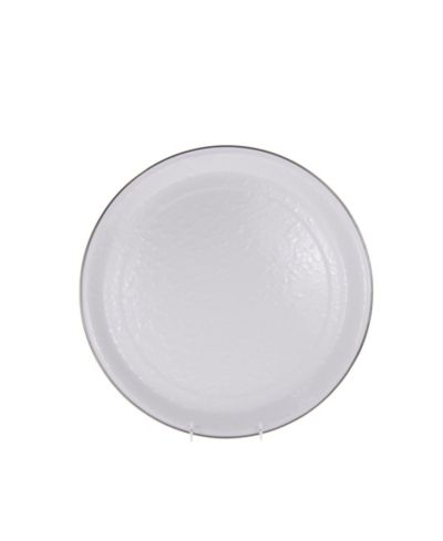 Golden Rabbit Solid White Enamelware Collection 15.5" Serving Tray