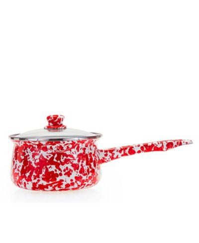 Golden Rabbit Swirl Enamelware Collection 5 Cup Sauce Pan
