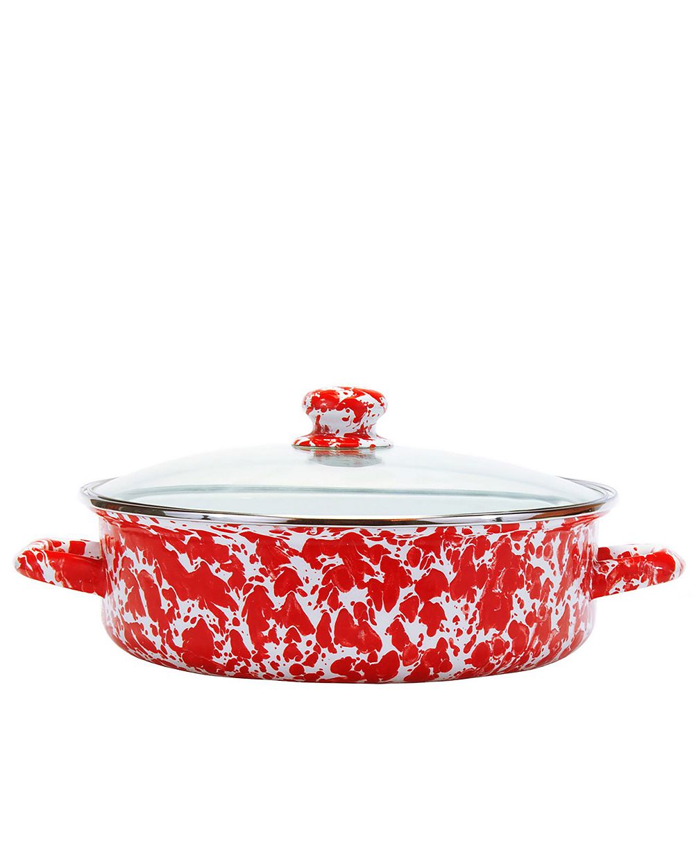 Сотейник Golden Rabbit Red Swirl Enamelware Collection 5 Quart
