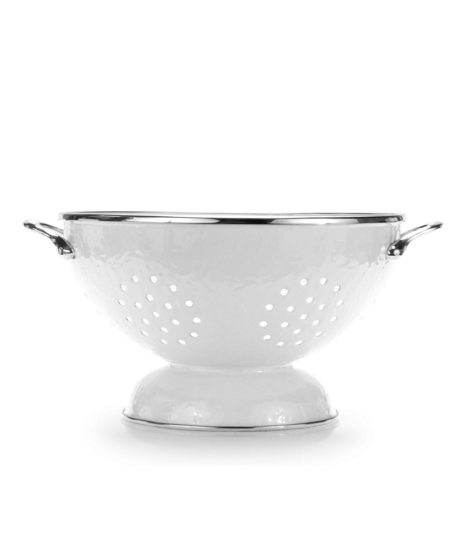 Golden Rabbit Solid White Enamelware Collection 2 Quart Colander