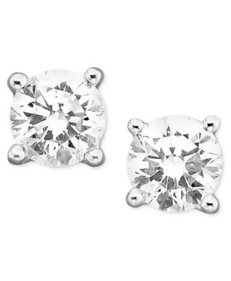 Серьги-гвоздики с бесцветными бриллиантами в белом золоте 18k (1/3 ct. t.w.)