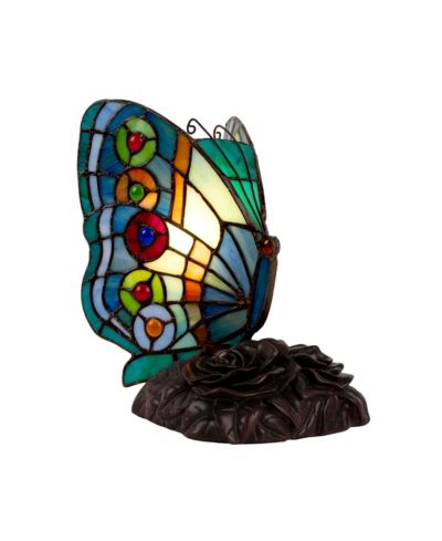 Настольная лампа Tiffany Style Butterfly от Lavish Home из витражного стекла