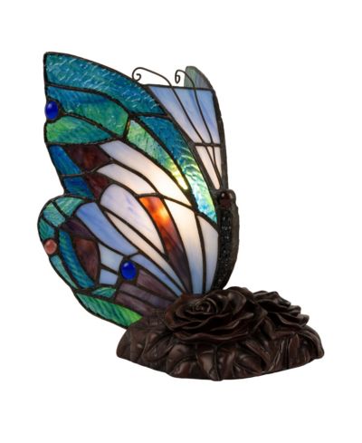 Настольная лампа Lavish Home Tiffany Style Butterfly из витражного стекла
