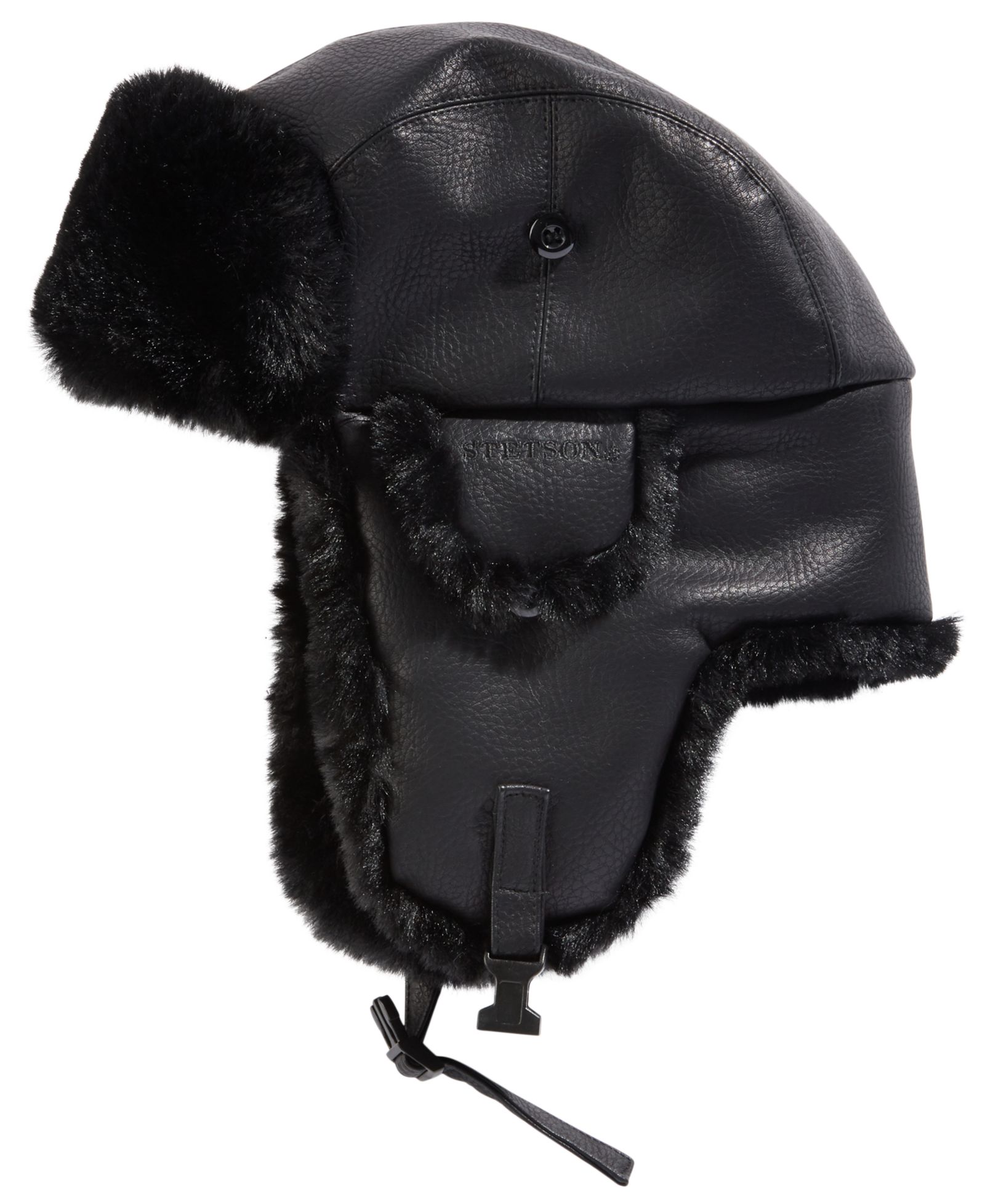 Scala Men's Faux-Leather Trapper Hat