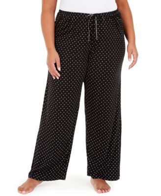 HUE Womens Plus size Sleepwell Printed Knit pajama pant made with Temperature Regulating Technology