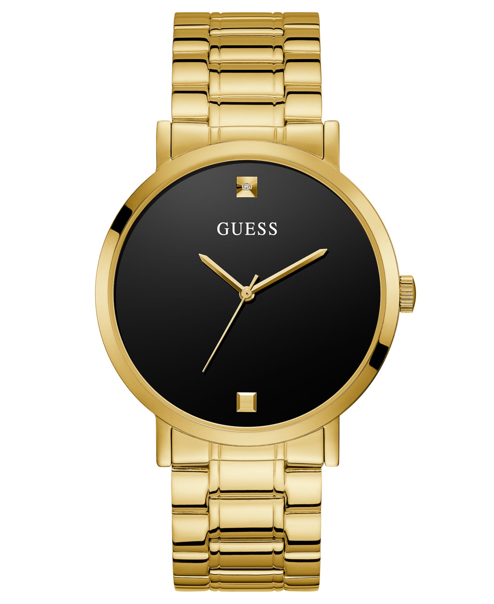 GUESS Men's Diamond-Accent Gold-Tone Stainless Steel Bracelet Watch 44mm