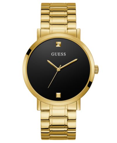 Мужские часы GUESS Diamond-Accent Gold-Tone Stainless Steel Bracelet 44mm