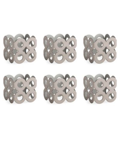 Design Imports Square Die Cut Napkin Ring Set of 6