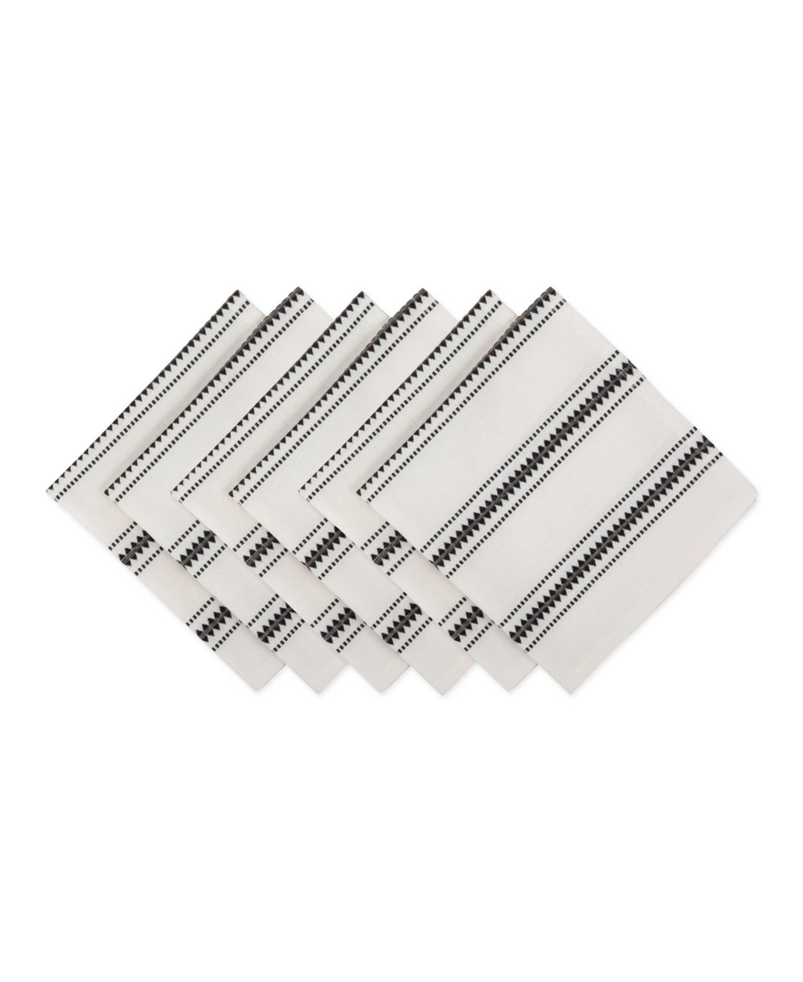 Design Imports Zig Dobby Stripe Napkin Set of 6