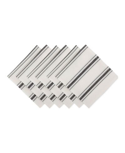 Design Imports Zig Dobby Stripe Napkin Set of 6