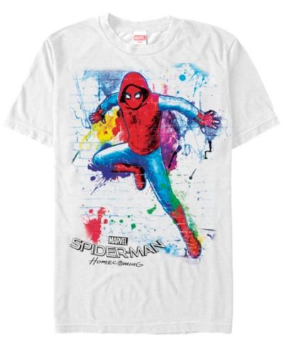 Мужская футболка Marvel Spider-Man Homecoming Neon Painted Brick Wall Pose Short Sleeve