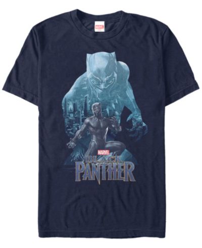 Мужская футболка Marvel Black Panther Blue Panther Silhouette с коротким рукавом