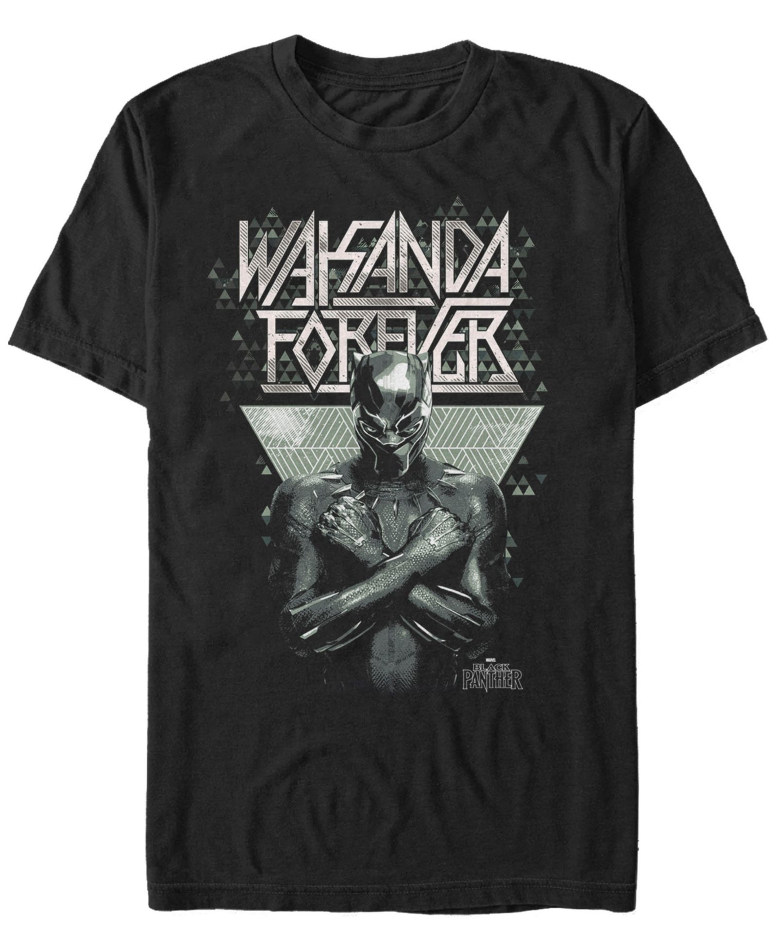 Marvel Мужской Black Panther Geometric Panther Forever Short Sleeve T-Shirt