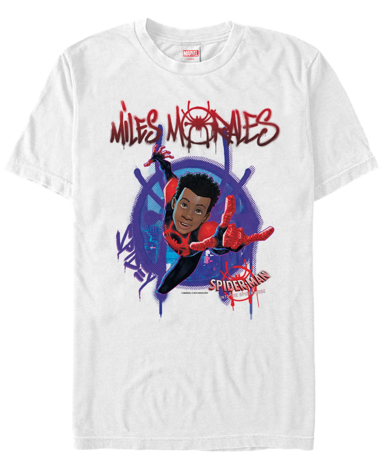 Мужская футболка Marvel Spider-Man Into The Spiderverse Miles Morales с коротким рукавом