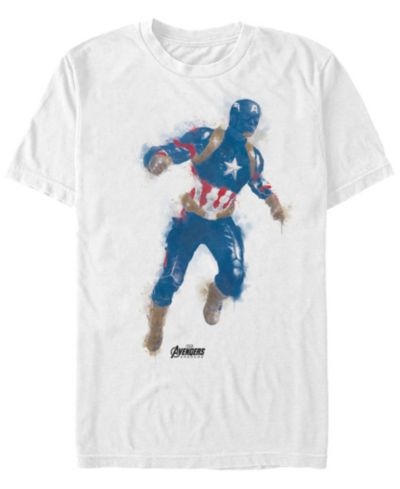 Мужская футболка Marvel Avengers Endgame Watercolor Painted Captain America Short Sleeve