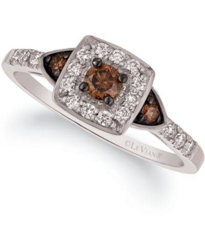Le Vian Chocolate by Petite кольцо с шоколадным и белым бриллиантом (3/8 ct. t.w.) в 14k Rose, Yellow или White Gold