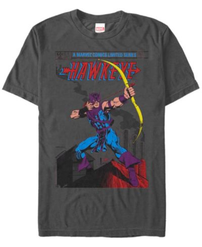 Marvel Мужская футболка в классическом стиле комиксов Hawkeye с коротким рукавом