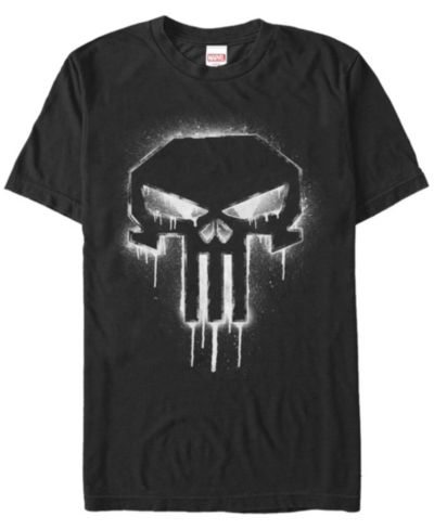 Marvel Мужская футболка Punisher с логотипом в виде черепа и краской из баллончика, с коротким рукавом