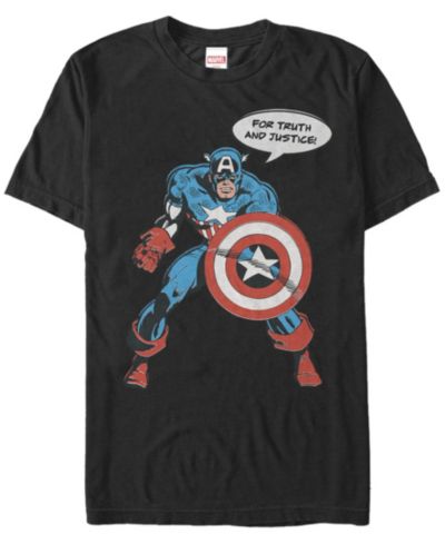 Marvel Men's Comic Collection Captain America For Truth And Justice Short Sleeve T-Shirt