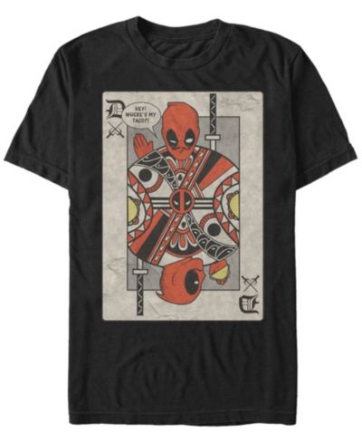 Мужская футболка Marvel Comic Collection Deadpool Playing Card Tacos Short Sleeve