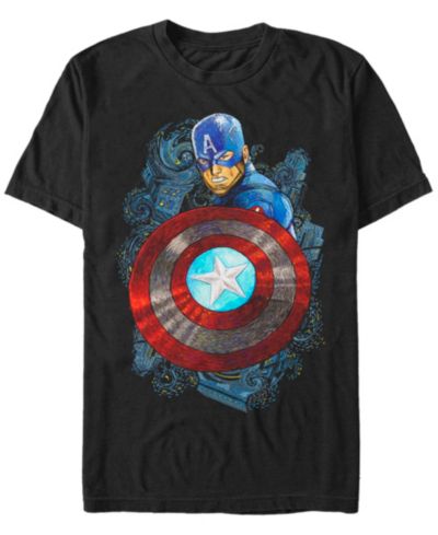 Мужская футболка Fifth Sun Marvel Comic Collection Starry Night Style Captain Short Sleeve