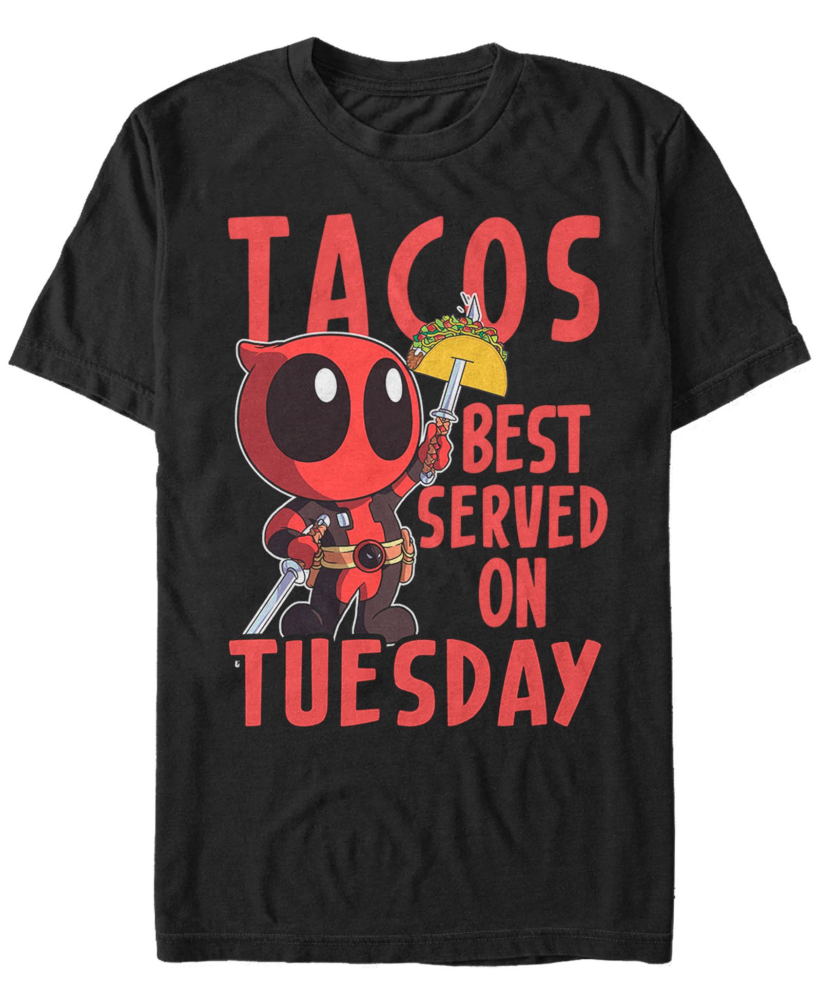Marvel Мужская футболка Deadpool Tacos Best On Tuesday Short Sleeve