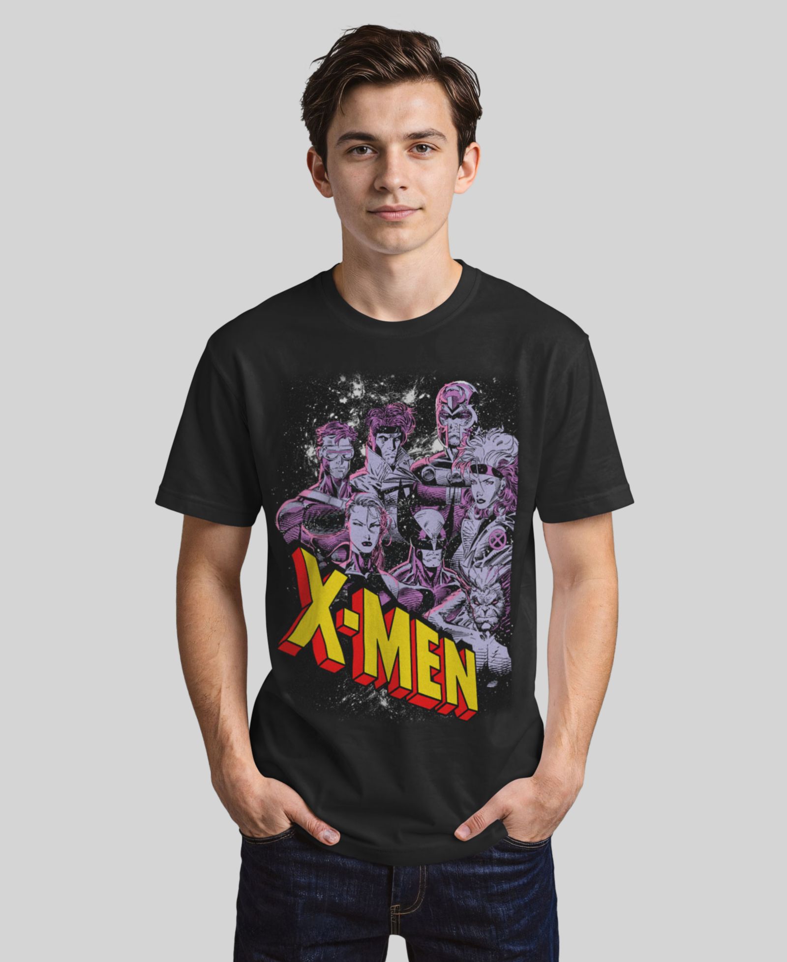 Fifth Sun Men's Marvel Men's Comic Collection Vintage X-Men Team Logo Short-Sleeve T-Shirt