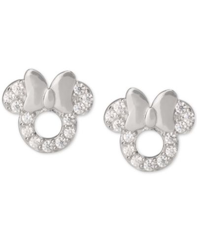 Детские серьги-гвоздики Disney© Minnie Mouse с Cubic Zirconia из стерлингового серебра
