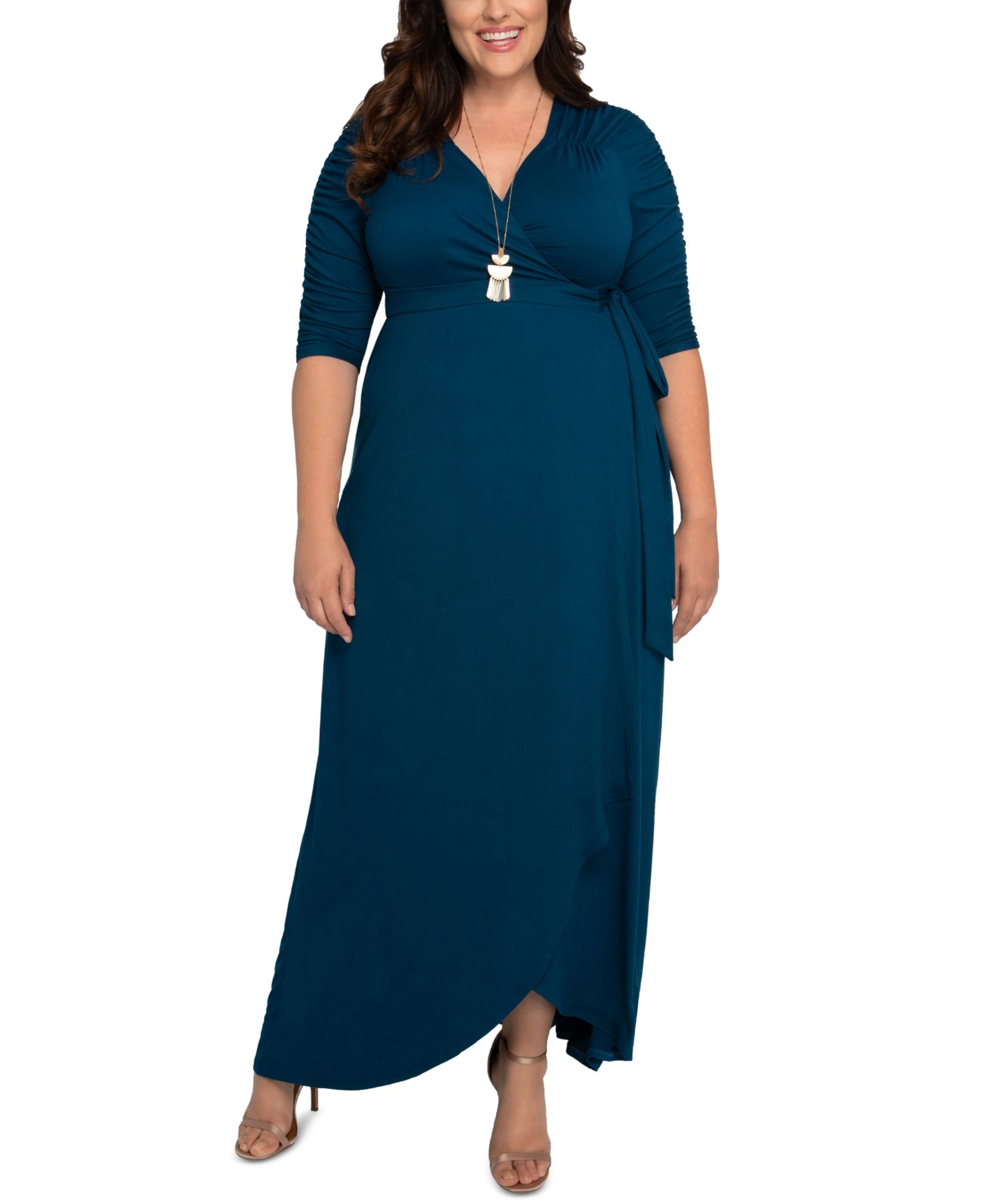 Kiyonna Plus Size Meadow Dream Maxi Wrap Dress