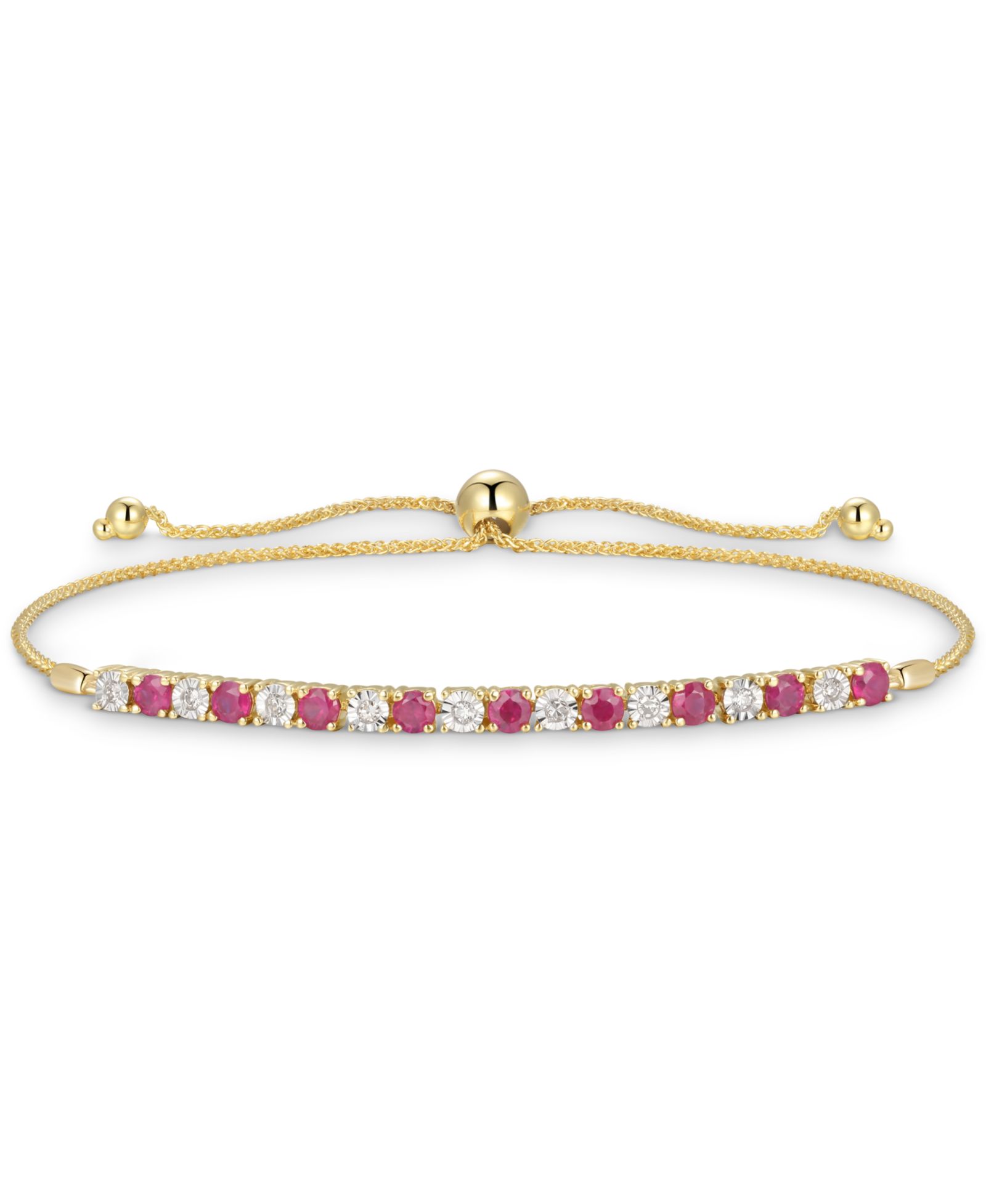 Sapphire (1/2 ct. t.w.) & Diamond (1/20 ct. t.w.) браслет Bolo из 14k Gold