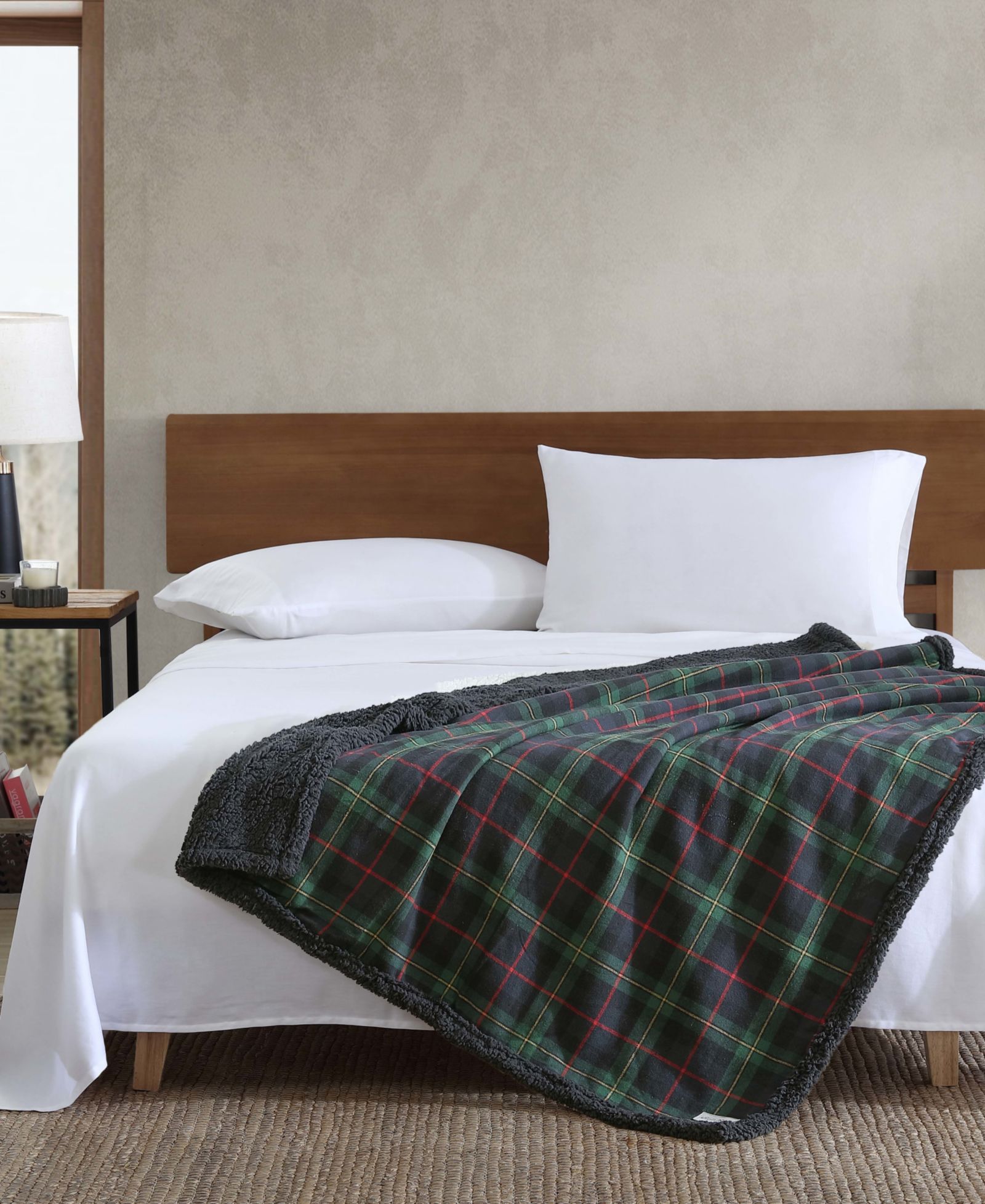 Eddie Bauer фланелевый плед, reversible, Mountain Pine Tartan, 60" x 50"